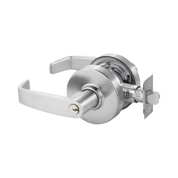 Sargent Entry Office Cylindrical Lock Grade 2 with L Lever and L Rose with T Strike and LA Keyway Satin Chro 7G05LL26D